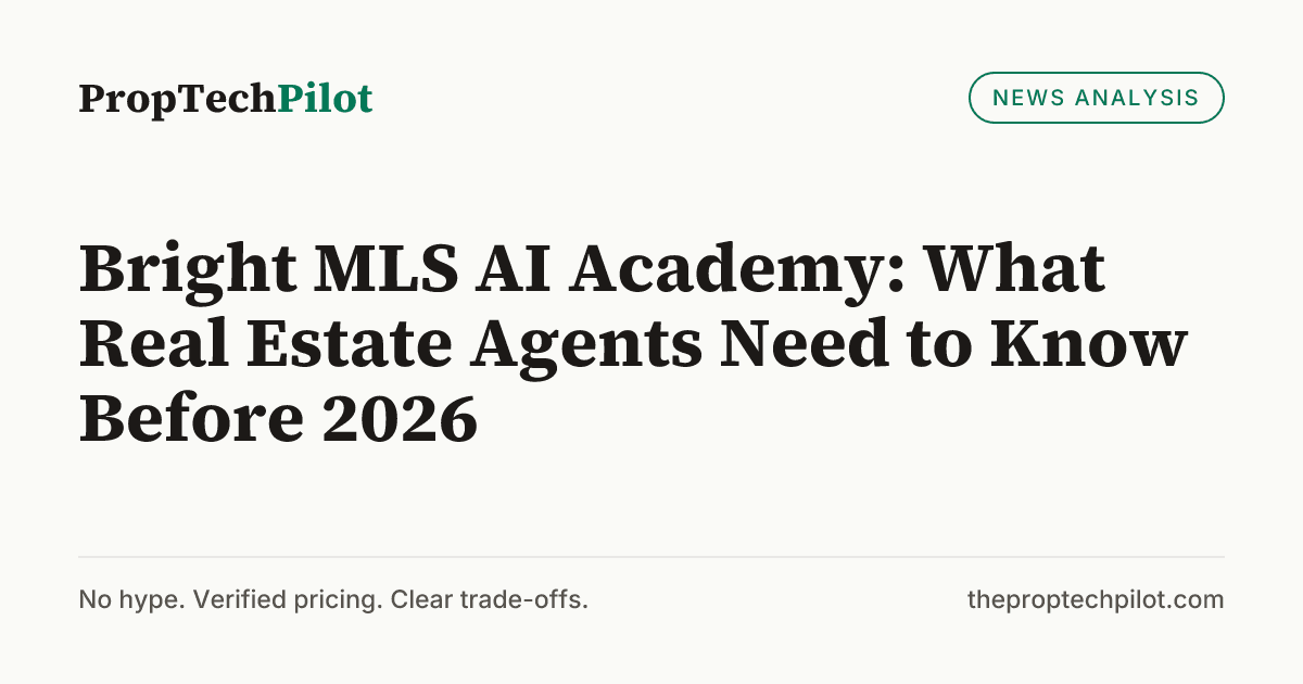 Visual summary for Bright MLS AI Academy: What Real Estate Agents Need to Know Before 2026