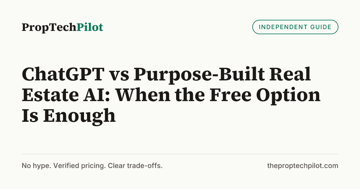 Visual summary for ChatGPT vs Purpose-Built Real Estate AI: When the Free Option Is Enough