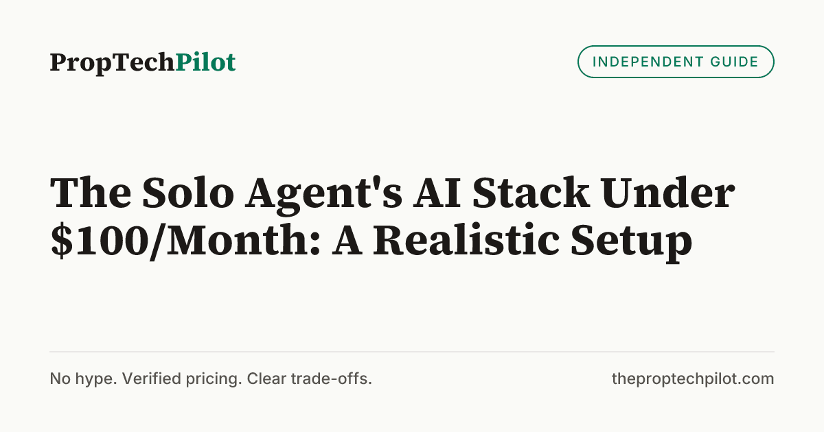 Visual summary for The Solo Agent's AI Stack Under $100/Month: A Realistic Setup